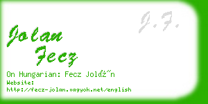 jolan fecz business card